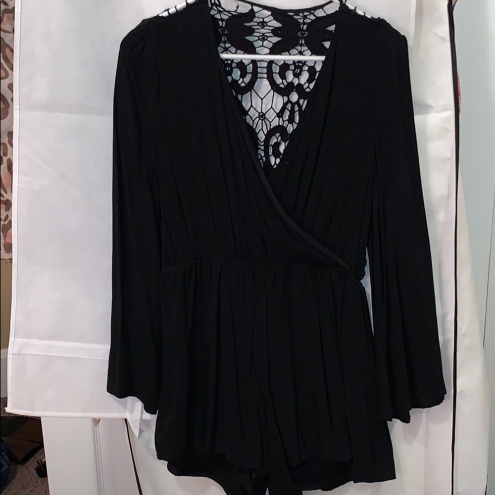 Black Long Sleeve Romper